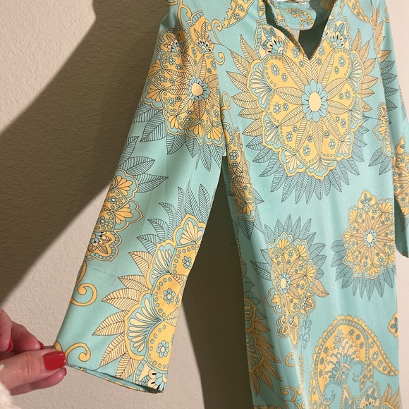 JB by JULIE BROWN Split Neck Sheath Dress Size Large FITS LIKE A MEDIUM - Picture 3 of 9